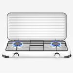 Διπλή εστία υγραερίου με καπάκι Rosberg R51454D2