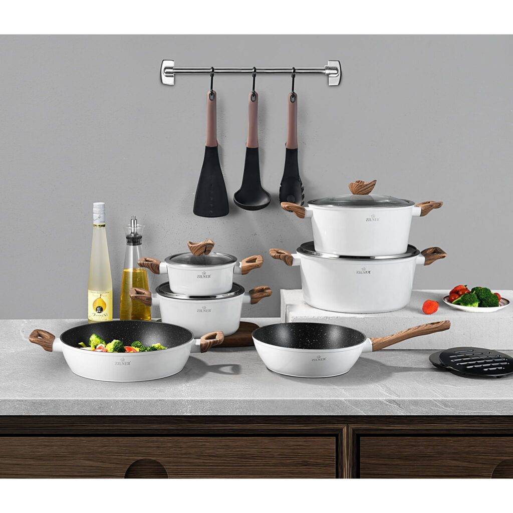 Σετ μαγειρικών 15 τεμαχίων με μαρμάρινη επίστρωση ZILNER ZL-8515