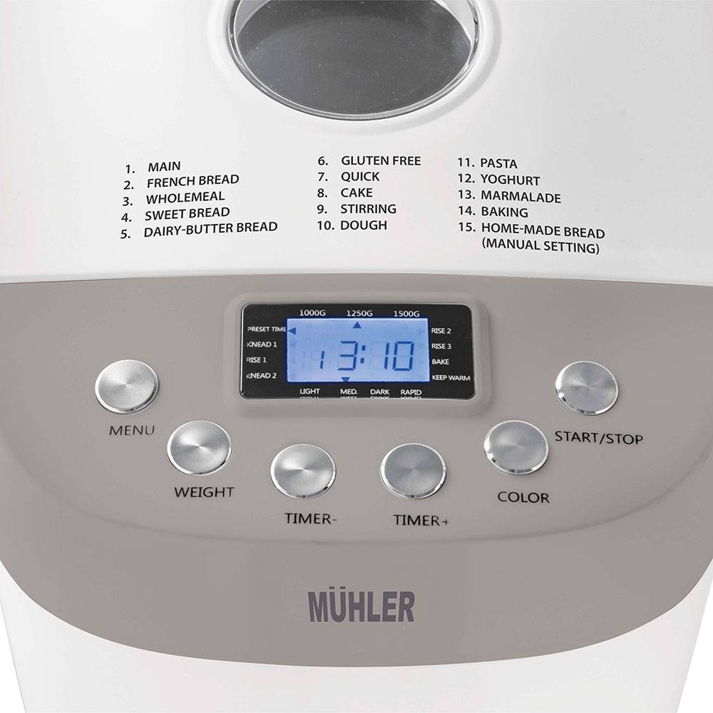 Αρτοπαρασκευαστής Muhler MBM-1509 Αρτοπαρασκευαστής Muhler MBM-1509