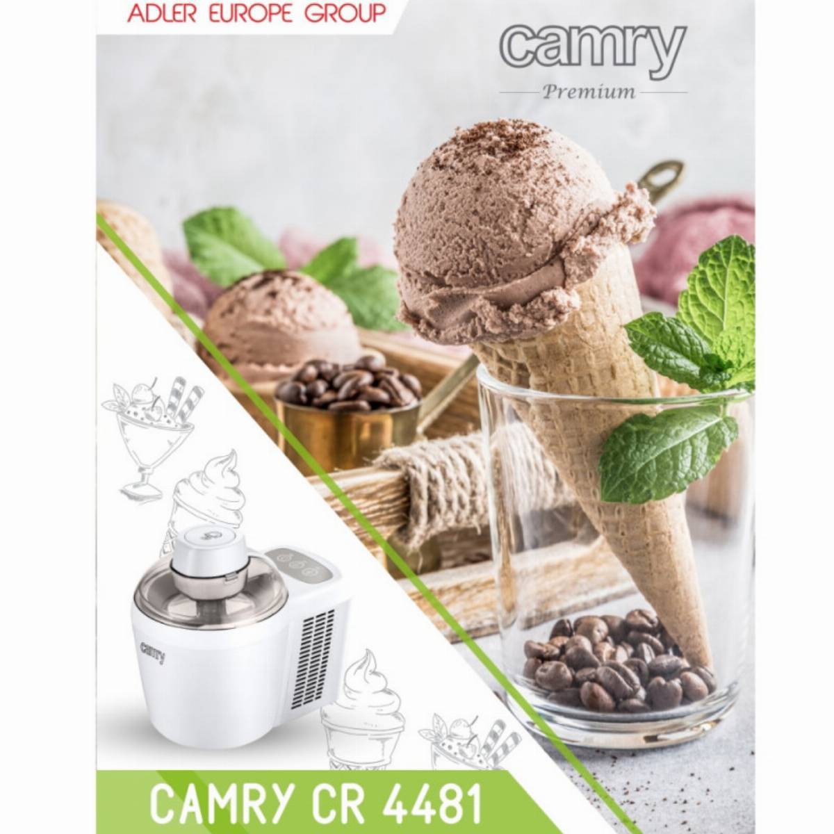 Μηχανή για παγωτό και σορμπέ Camry CR 4481 Μηχανή για παγωτό και σορμπέ Camry CR 4481