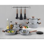 Σετ μαγειρικών 15 τεμαχίων με μαρμάρινη επίστρωση ZILNER ZL-8519