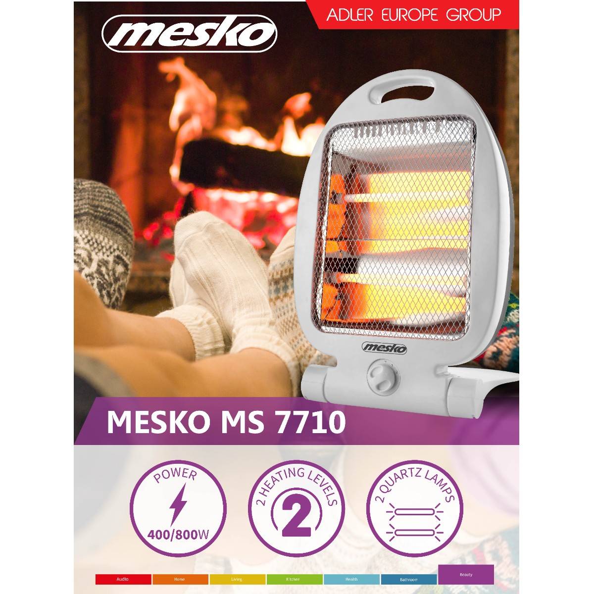 Θερμάστρα χαλαζία Mesko MS 7710 Θερμάστρα χαλαζία Mesko MS 7710