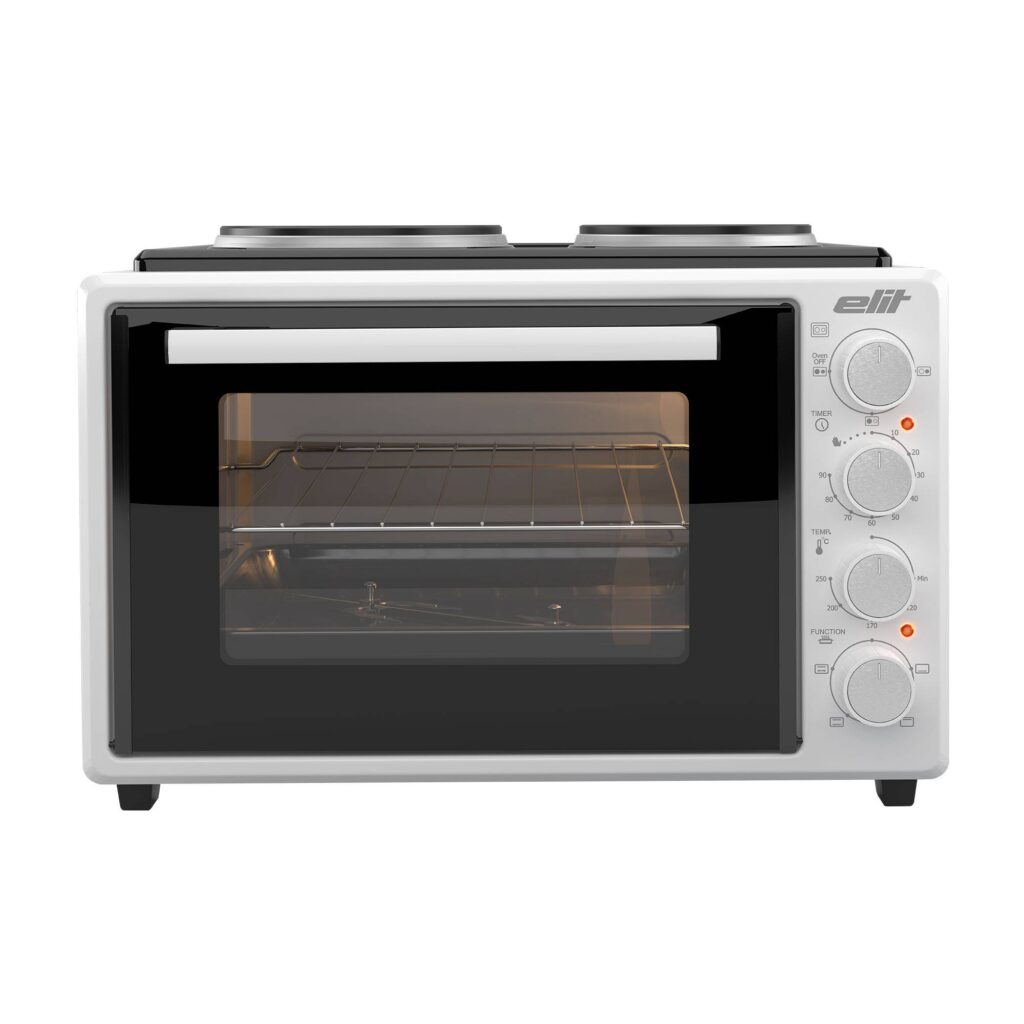 Κουζίνα με περιστρεφόμενο σουβλί και 2 εστίες Elit OPTIDUO 35WH
