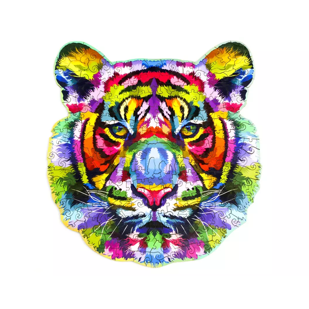 Ξύλινο πολύχρωμο παζλ σε σχήμα Τίγρης Rila Crafts