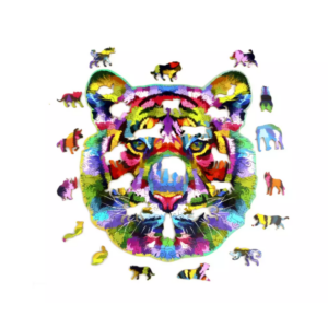 Ξύλινο πολύχρωμο παζλ σε σχήμα Τίγρης Rila Crafts